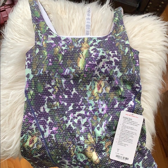 lululemon athletica Tops - Lululemon Amala Tank: Floral Sport White Multi NWT